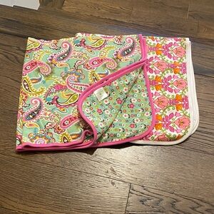 Vera Bradley Kids Blanket with Pink and Green Paisley